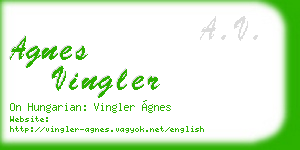 agnes vingler business card